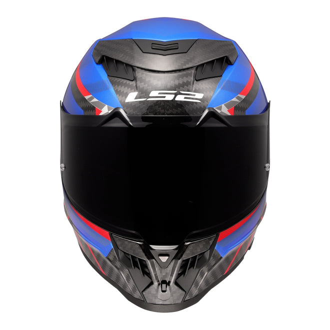 LS2 FF807 Dragon Carbon Trax Helmet - Blue / Red / Carbon 06