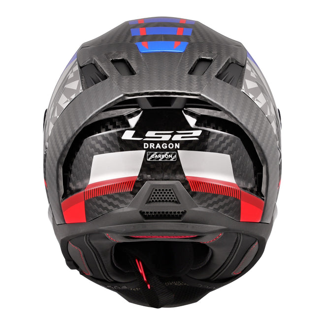 LS2 FF807 Dragon Carbon Trax Helmet - Blue / Red / Carbon 06