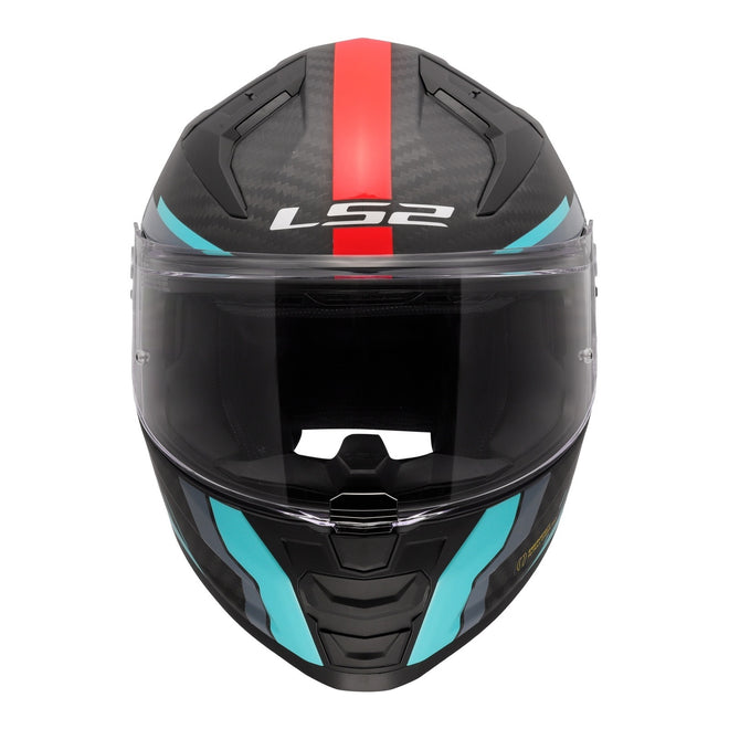 LS2 FF811 Vector II Carbon Grid Helmet - Red / Cyan