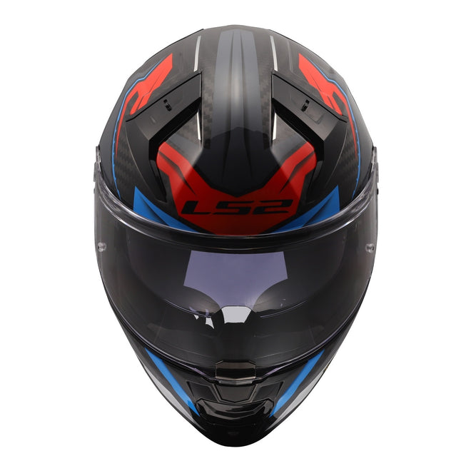 LS2 FF811 Vector II Carbon Savage Helmets - White / Blue / Red