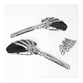Whites Mirror - Universal Skeleton Hand Chrome / Black Harley (Pair)