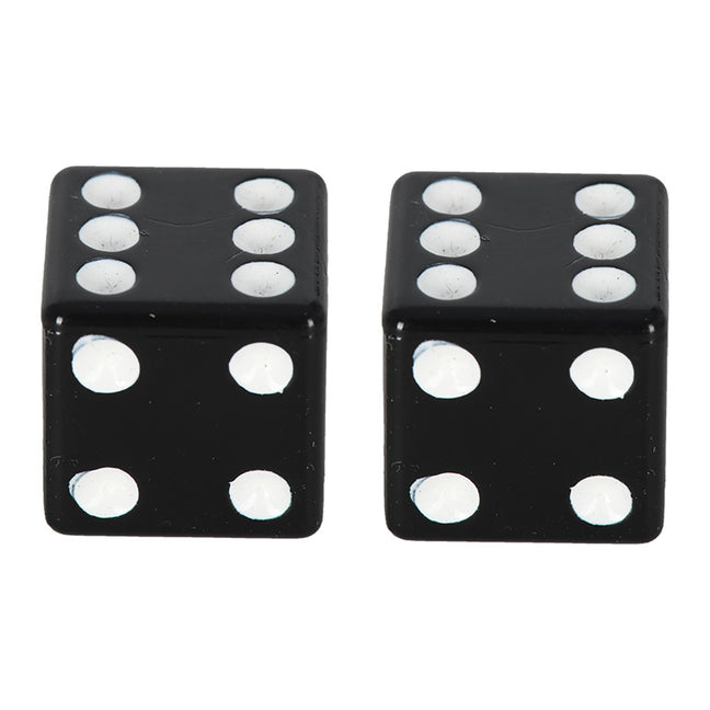 Oxford Lucky Dice Valve Caps - Black (Pair)