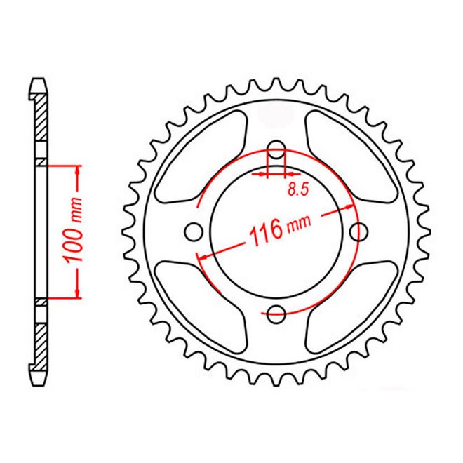 Sprocket Kit Kawasaki KLX140 Small Wheel - 428KRO 14/50