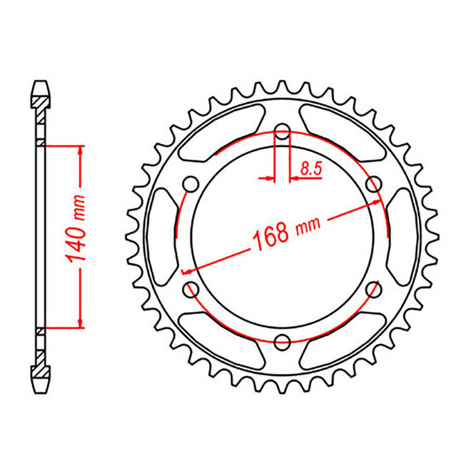 SPKT KIT BMW F800GS 08 -12 525XRE 16/42 8.5mm