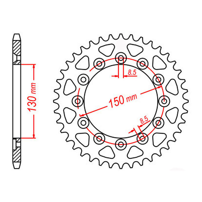 Sprocket Kit Honda VT250 - 520H 14/45