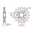 MTX 1373 (2) Steel Front Sprocket #520