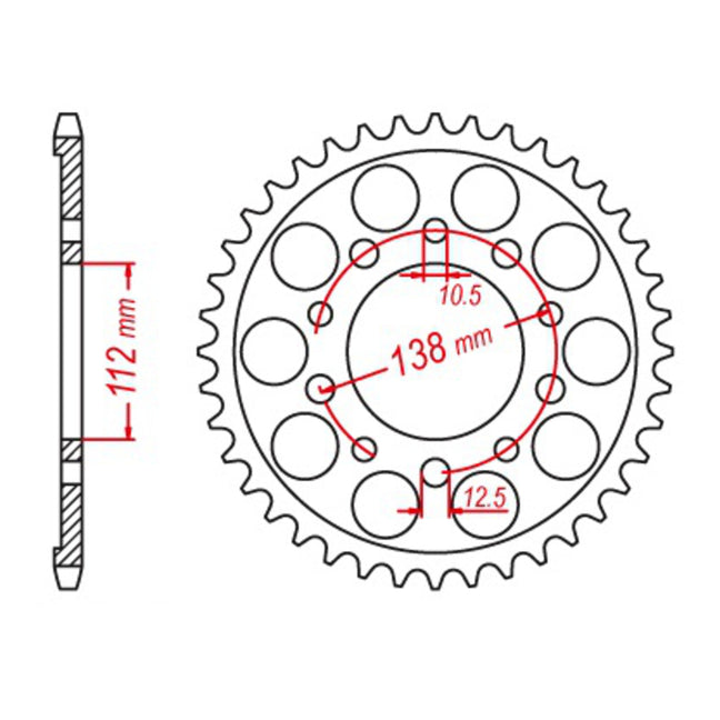 MTX 1303 Zero Alloy Rear Sprocket #520 - Black (41T)