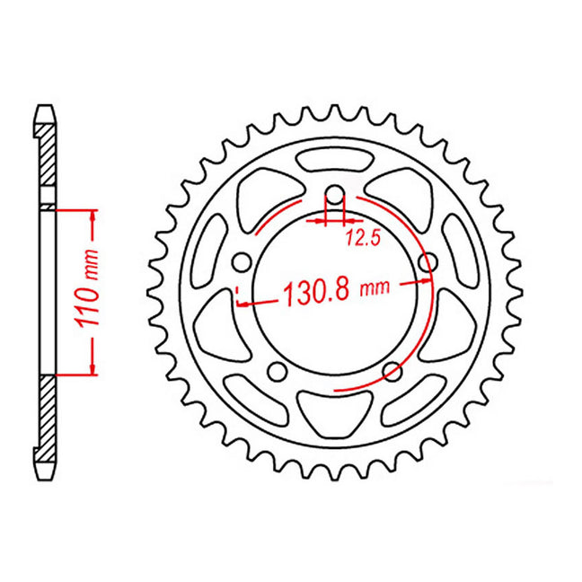 MTX 007 Steel Rear Sprocket #525