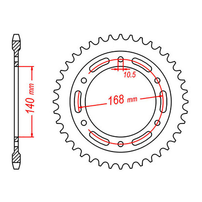 MTX 003 Steel Rear Sprocket #525 (10.5mm)