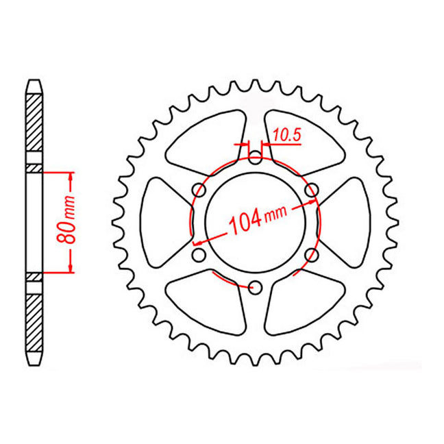 MTX 501 Steel Rear Sprocket #630
