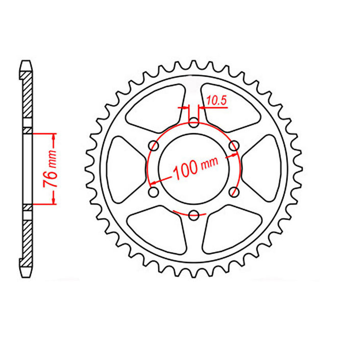 SPKT REAR OE STEEL 816 46T #530