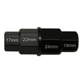 WHITES 4 IN 1 HEX AXLE TOOL ALU BLACK -17/19/22/24mm