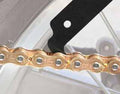 The DRC Chain checker is easy to use - lightly attach it to a chain roller