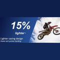 The range of Michelin Starcross 5 dirt tyres (sand, soft, medium and hard) have a 15% lighter casing design which means easier and quicker handling (based on 100/90-19 StarCross Sand). Average is 10% reduction versus Starcross 3/4