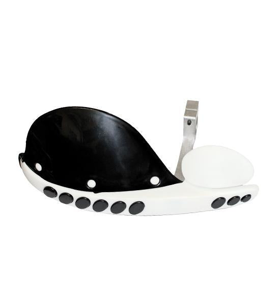 Hand Grds Dual Colour Blk/Wht With Alloy Mount 7/8