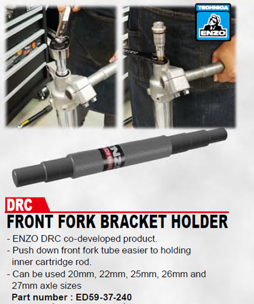 DRC Enzo Front Fork Bracket Holder - available on indent only - DF-ED59-37-240