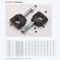 Renthal Bar Mount Dimensions in millimetres - spare bolts are also available